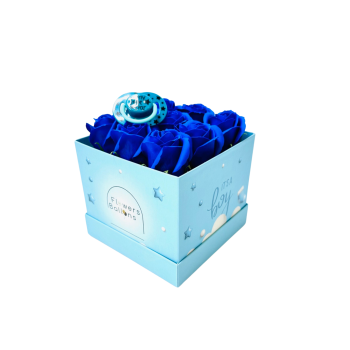 Μπλε τριαντάφυλλα από σαπούνι με πιπίλα